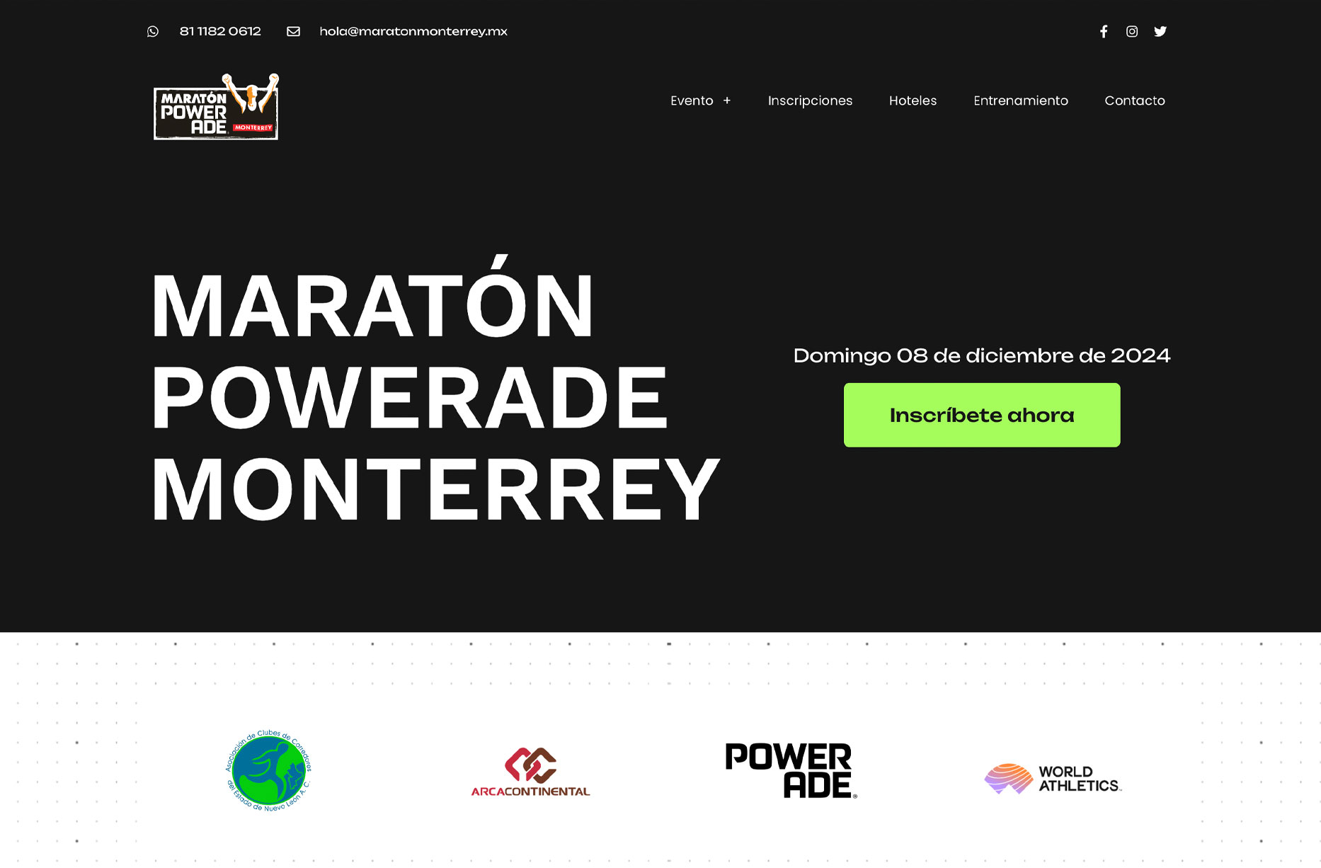 Vista del sitio del Maratón Powerade Monterrey, edición 2024